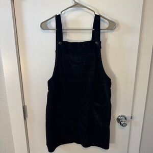 Black Corduroy Overall Dress